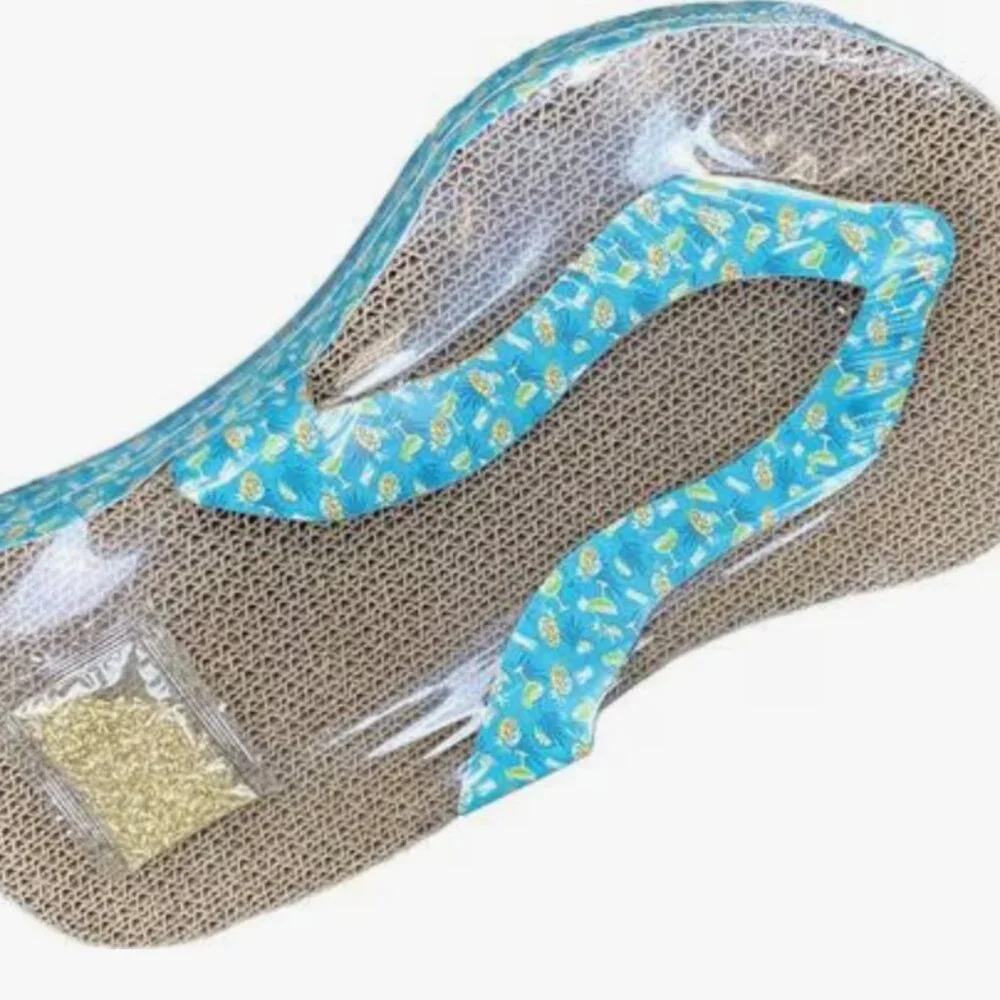 Flip-Flop Cat Scratcher Toy with Catnip